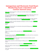 Intrapartum And Electronic Fetal Heart Monitoring Exam 2 Questions And