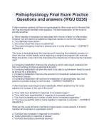 Pathophysiology Final Exam Practice Questions And Answers WGU D236