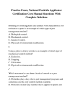 Practice Exam National Pesticide Applicator Certification Core Manual