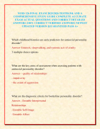 NURS 126 FINAL EXAM 2025/2026 TESTBANK AND A COMPREHENSIVE STUDY GUIDE COMPLETE ACCURATE EXAM