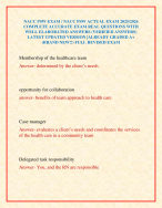 NACC PSW EXAM / NACC PSW ACTUAL EXAM 2025/2026 COMPLETE ACCURATE EXAM REAL QUESTIONS