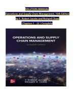 SOLUTION MANUAL  Operations and Supply Chain Management, 16th Edition  by F. Robert Jacobs