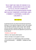 WGU D487 SECURE SW DESIGN OA  AND PRE ASSESSMENT EXAM 2024  ACTUAL EXAM COMPLETE  ACCURATE EXAM QUESTIONS WITH  DETAILED VERIFIED ANSWERS (100%  CORRECT ANSWERS) /ALREADY  GRADED A+