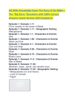 AG Bible Knowledge Exam The Story of the BibleThe big Story Questions with 100- Correct Answers Lat