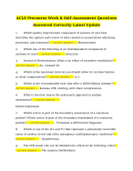 ACLS Precourse Work & Self-Assessment Questions Answered Correctly Latest Update