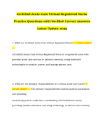 Certified Acute-Care Virtual Registered Nurse Practice Questions with Verified Correct Answers