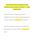 ACLS Exam Version B Questions with Verified Correct Answers Graded A+ Latest Update 2025