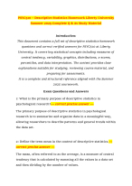 PSYC510 – Descriptive Statistics Homework Liberty University Summer 2025 Complete Q & As Study