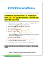 NR509 FINAL ADVANCED PHYSICAL ASSESSMENT EXAM (2023-2024) QUESTIONS AND ANSWERS 100% COMPLETE SOLUT