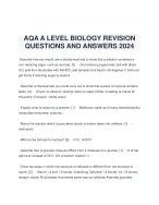 AQA A LEVEL BIOLOGY REVISION QUESTIONS AND - DocMerit