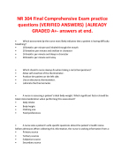 NR 304 Final Comprehensive Exam practice  questions (VERIFIED ANSWERS) |ALREADY  GRADED A+