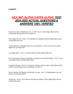 AKA MIP (ALPHA KAPPA ALPHA) TEST 2024-2025 ACTUAL QUESTIONS & ANSWERS ...