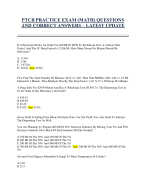PTCB PRACTICE EXAM (MATH) QUESTIONS  AND CORRECT ANSWERS – LATEST UPDATE