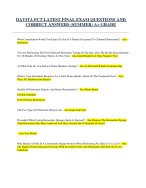 DAVITA PCT LATEST FINAL EXAM QUESTIONS AND  CORRECT ANSWERS (SUMMER) A+ GRADE