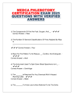 MEDCA PHLEBOTOMY  CERTIFICATION EXAM 2025  QUESTIONS WITH VERIFIED  ANSWERS