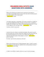 Oklahoma Real Estate Exam – Complete Questions and Answers Study Guide (Updated Prep Material)