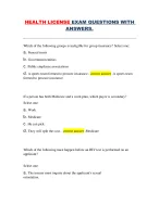 Health License Exam – Complete Practice Questions With Answers (2025 ...