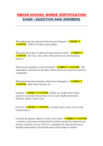 NBCSN School Nurse Certification Exam Practice Questions and Answers