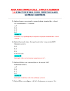 APEX NIH Stroke Scale – Group A Patients 1–6 Practice Exam (2026) – Complete practice qns with ans.