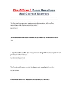 Fire Officer 1 Exam Questions and Correct Answers for Firefighter Leadership and Certification Prep