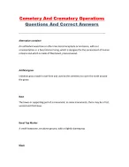 Cemetery and Crematory Operations Questions and Correct Answers – Complete Study Guide