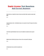 Septic License Test – Questions and Correct Answers Study Guide
