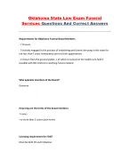 Oklahoma State Law Exam for Funeral Services – Questions and Correct Answers