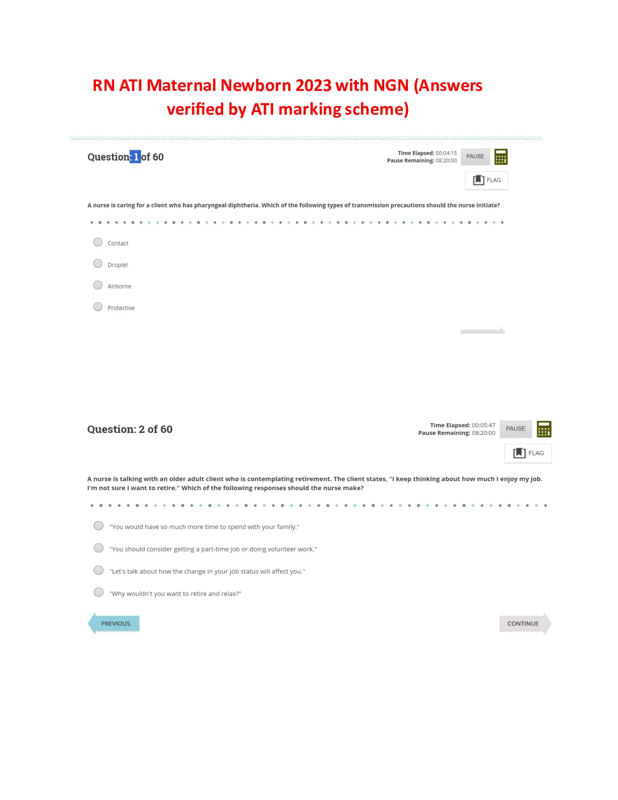 RN ATI MATERNAL PROCTORED EXAM BUNDLE WITH NGN 2023 4 VERSIONS WITH ...