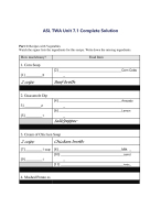 ASL TWA Unit 7.1 Complete Solution