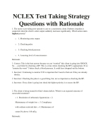 NCLEX Test Taking Strategy  Questions with Rationale