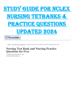 STUDY GUIDE FOR NCLEX  NURSING TETBANKS &  PRACTICE QUESTIONS  UPDATED 2024