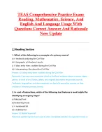 TEAS Comprehensive Practice Exam:  Reading, Mathematics, Science, And  English And Language Usage