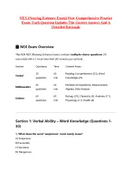 NEX (Nursing Entrance Exam) New Comprehensive Practice Question Includes The Correct Ans