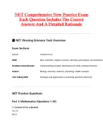 NET Comprehensive New Practice Exam  Each Question Includes The Correct  Answer And A Detailed Rat
