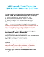 ATI Community Health Nursing New  Multiple-Choice Questions A Level Exam