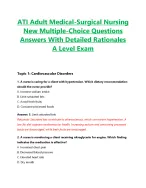 ATI Adult Medical-Surgical Nursing  New Multiple-Choice Questions  Answers With Detailed Rationales