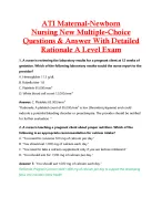 ATI Maternal-Newborn  Nursing New Multiple-Choice  Questions & Answer With Detailed  Rationale