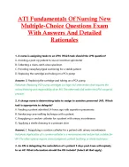 ATI Fundamentals Of Nursing New  Multiple-Choice Questions Exam  With Answers