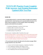 NCLEX-RN Practice Exam Complete  With Answers And Detailed Rationales  Updated 2026 Test Plan