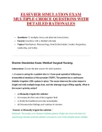 ELSEVIER SIMULATION EXAM  MULTIPLE CHOICE QUESTIONS WITH  DETAILED RATIONALES