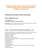 National Counselor Exam (NCE) And The National  Clinical Mental Health Counseling Examination
