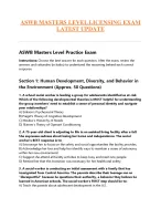 ASWB MASTERS LEVEL LICENSING EXAM  LATEST UPDATE  ASWB Masters Level