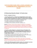 ILTS ELEMENTARY EDUCATION (GRADES 1-6)  COMPREHENSIVE ASSESSMENT ACTUAL  EXAM