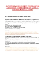 ILTS SPECIAL EDUCATION TESTS (155/290  & GENERAL CURRICULUM 163)