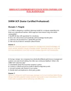 SHRM-SCP COMPREHENSIVE EXAM WITH ANSWERS AND  FULL RATIONALES  SHRM-SCP Senior Certified Profession