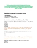 ACTUAL JOURNEYMAN & MASTER ELECTRICIAN  LICENSE EXAM (BASED ON NEC 2023/2020, TRADE