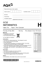 2024 AQA GCSE Maths Papers H (All Questions + Markschemes)