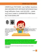 CMSRN Exam TEST BANK  | 550 Verified  Questions  AND ANSWERS WITH DETAILED RATIONALES Med  Surg