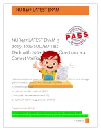 NUR417 LATEST EXAM  3  2025- 2026 SOLVED Test  Bank with 200+ Practice Questions and  Correct