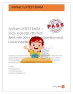 NUR417 LATEST EXAM  1  2025- 2026 SOLVED Test  Bank with 200+ Practice Questions and  Correct